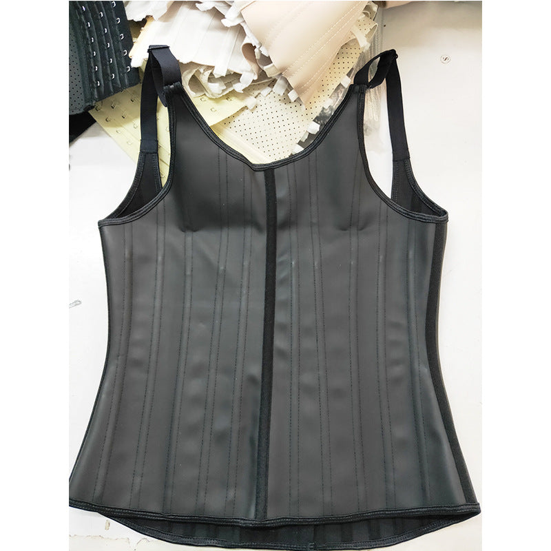 25 Steel Rib Glossy Rubber Corset Reflective Latex