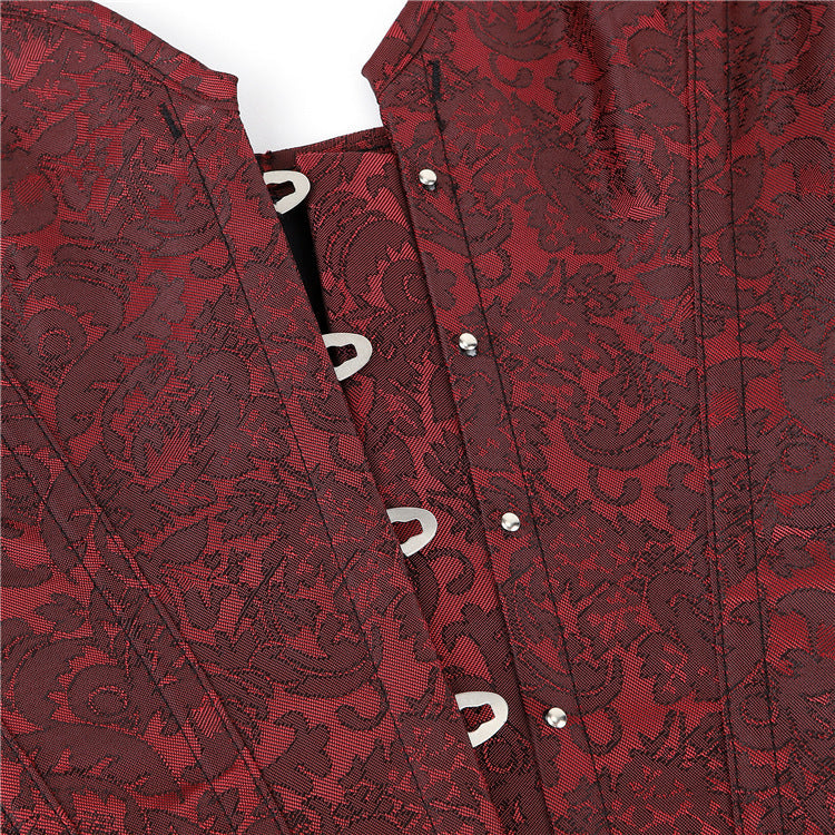 New Dark Red Corset Body Support Chest Sculpting Bone Clothing