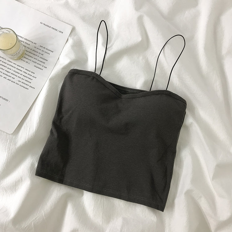 Sleeveless camisole with chest pad tube top