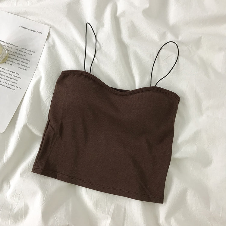 Sleeveless camisole with chest pad tube top