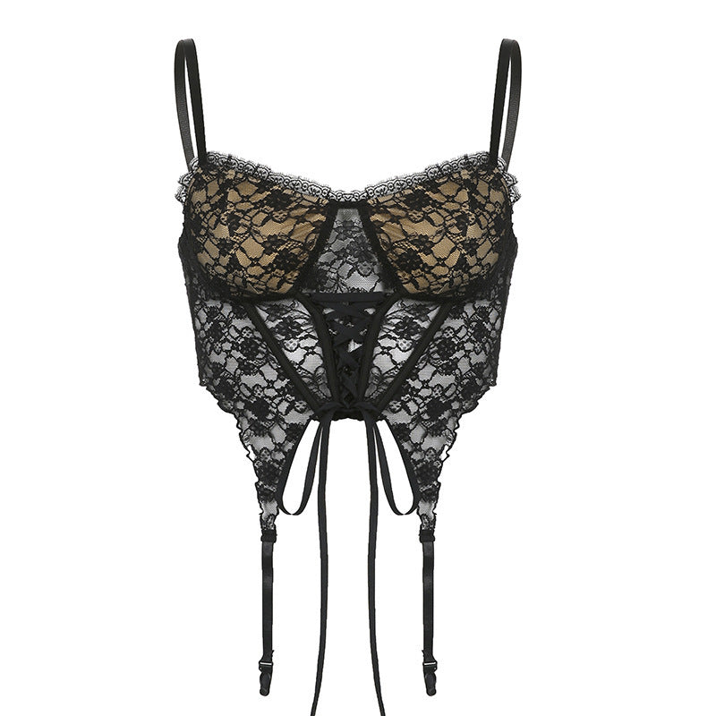Fashion Corset Lace Top Women Tie Up Bandage Crop Vest Summer