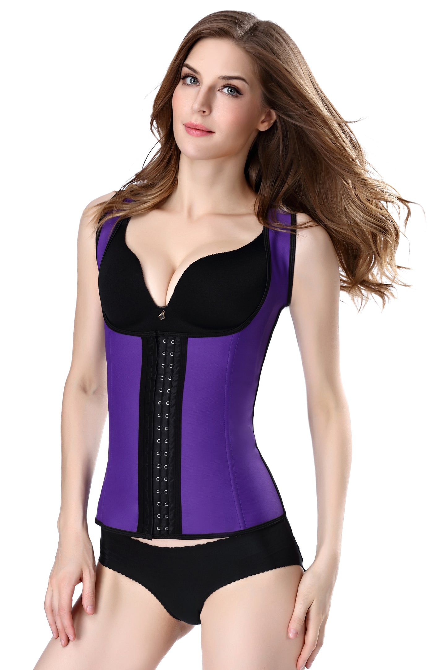 A strapless corset
