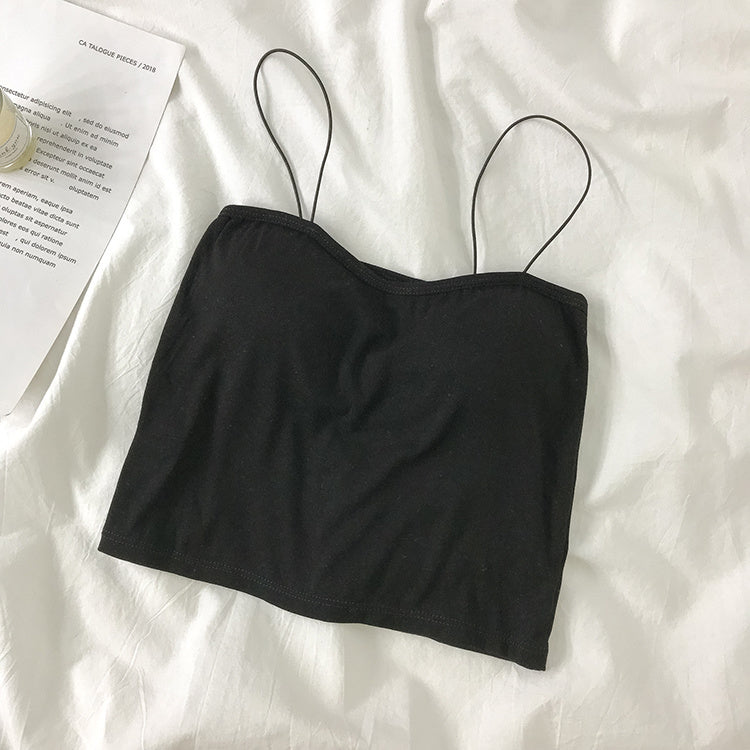 Sleeveless camisole with chest pad tube top