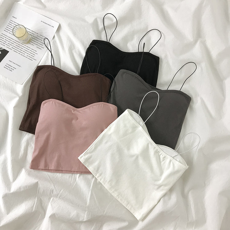 Sleeveless camisole with chest pad tube top