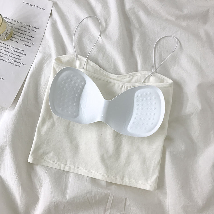 Sleeveless camisole with chest pad tube top