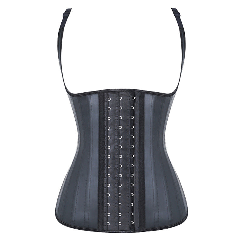 25 Steel Rib Glossy Rubber Corset Reflective Latex