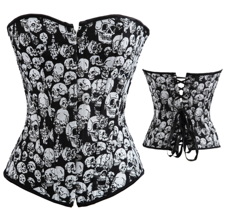 Gothic Women's Corset and Bustier sexy Skul