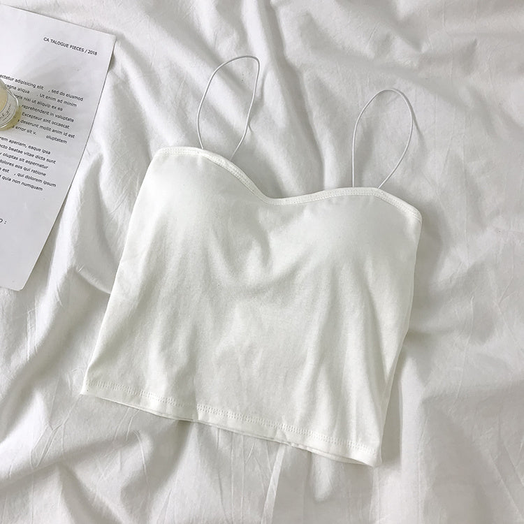 Sleeveless camisole with chest pad tube top