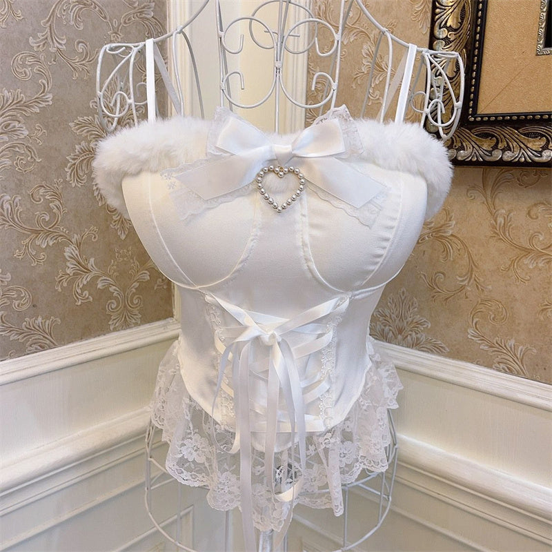 Women's Fashion Bow Cross Tie Lace Camisole Top