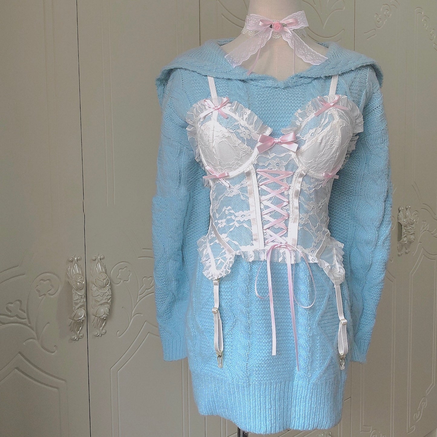 French Girl Sweet Lace Small Sling Short Corset