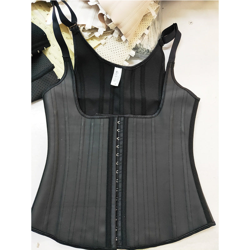 25 Steel Rib Glossy Rubber Corset Reflective Latex