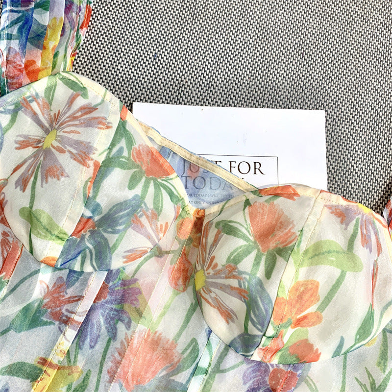 Off-the-shoulder Top With Printed Collar Camisole