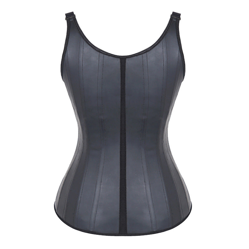 25 Steel Rib Glossy Rubber Corset Reflective Latex