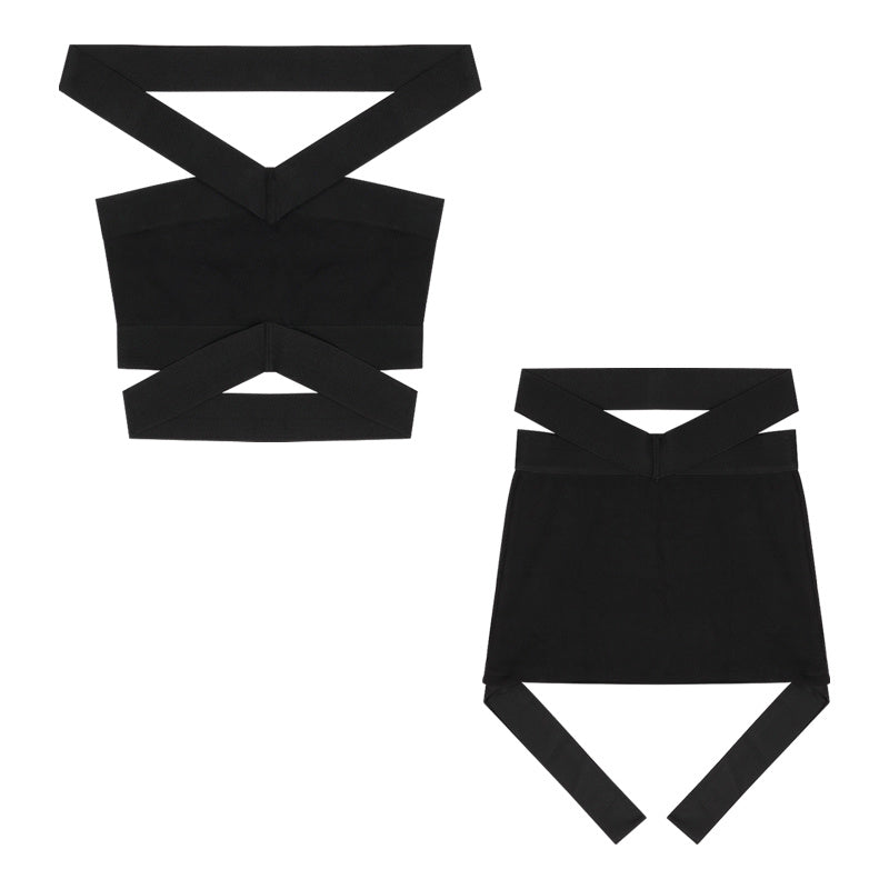 Chic Camisole Top Women's Suit High Waist Slim