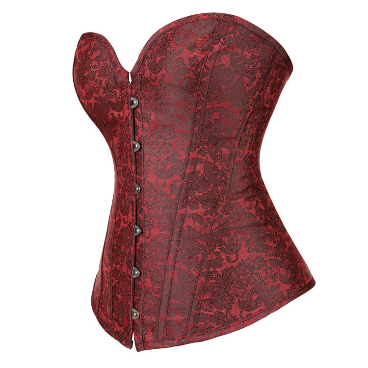 New Dark Red Corset Body Support Chest Sculpting Bone Clothing