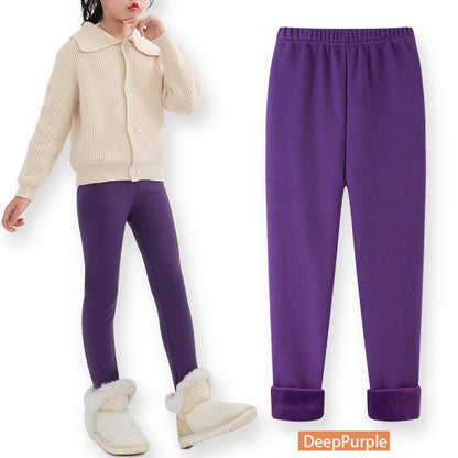 FallWinter Hot-selling Girls' Leggings Fleece-lined Warm Cropped Pants