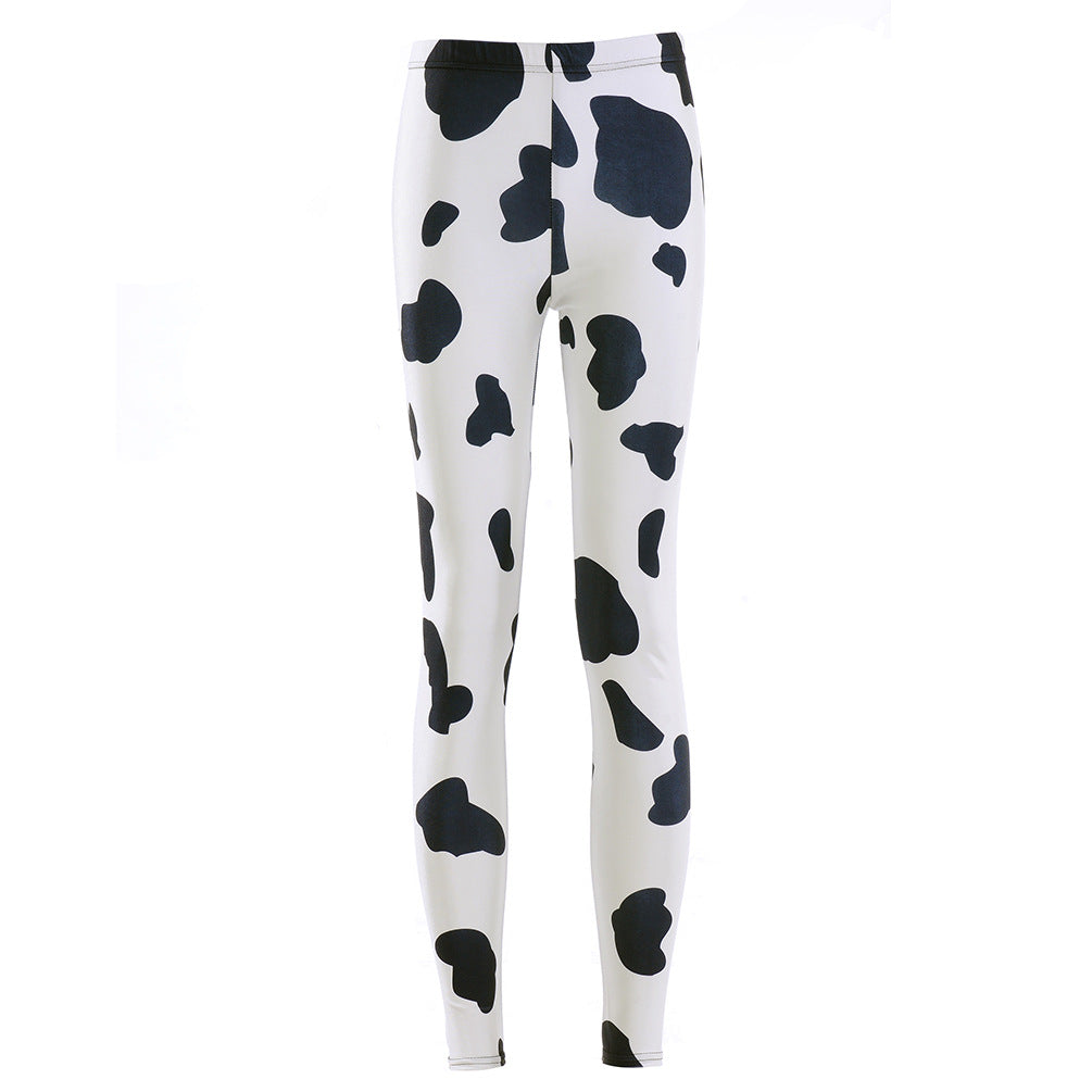 Cow Black Spot Tight Leggings