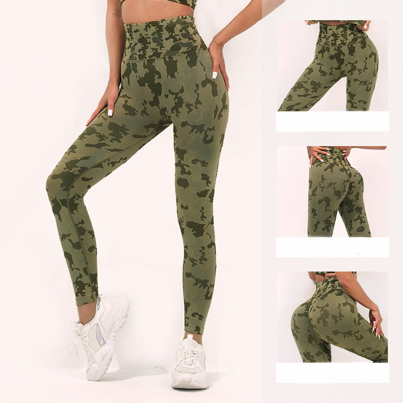 Fashion Camouflage Print Yoga Pants High Waist Seamless Leggings