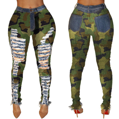 Women's Sexy Personality Ripped High-waisted Leggings