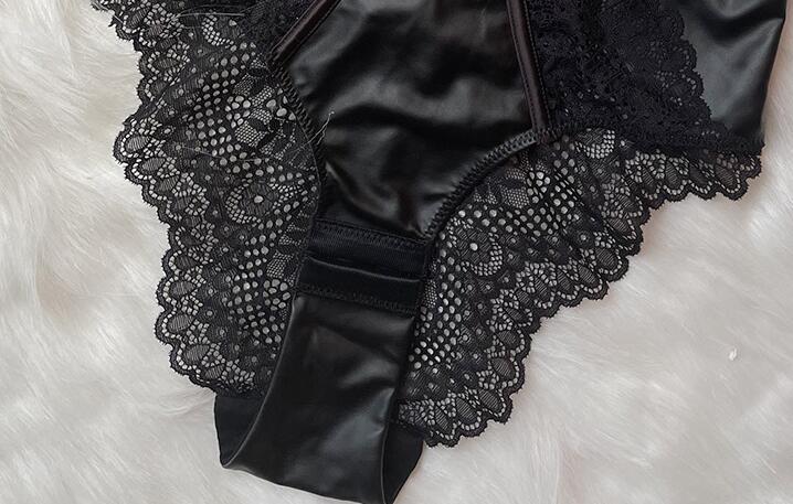 Women's Simple Leather Sexy Lace Bodysuit