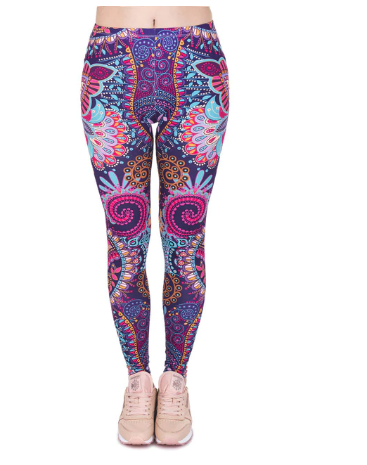 Printed thin pencil feet pants stretch big ladies yoga pants leggings