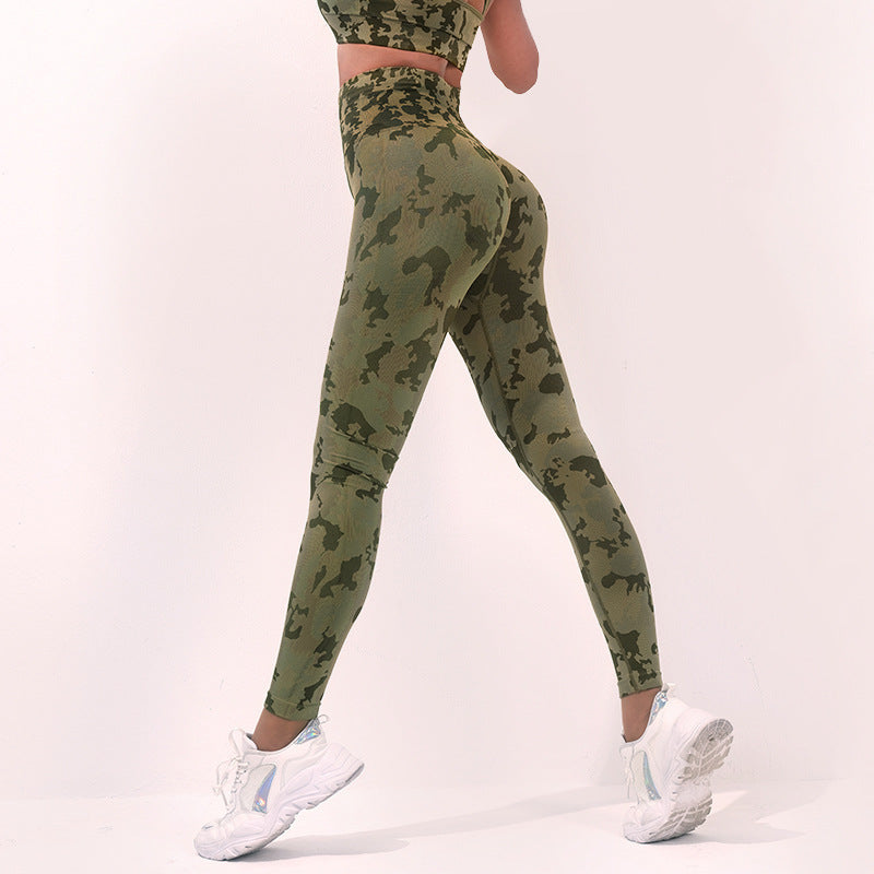 Fashion Camouflage Print Yoga Pants High Waist Seamless Leggings