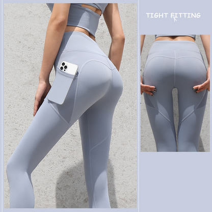 Gym Sport Seamless Leggings With Pockets Push Up High Waist