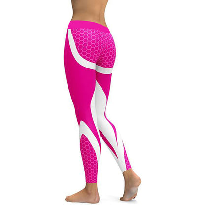 Geometric Honeycomb Digital Printing Pants, Yoga Pants, Sports Pants