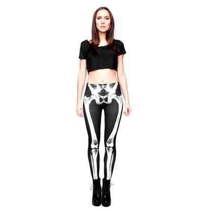 3D digital human skeleton Print Leggings