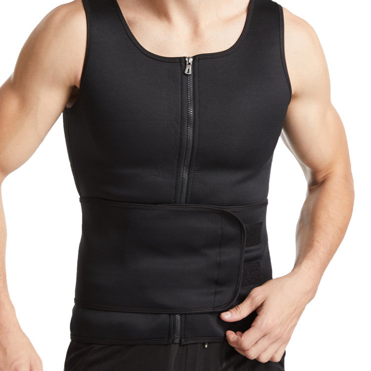 Hot Pull Chain Man Sports Vest Neoprene Corsets Speed Sweat