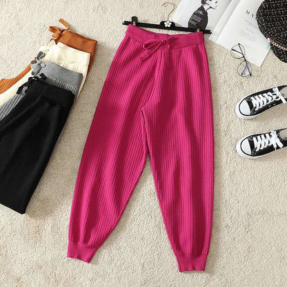 Pit Striped Leisure Leggings Trousers With Thick And Loose Core