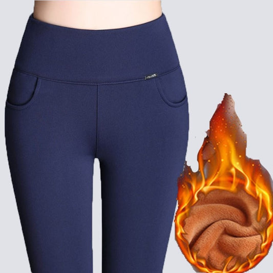 High waist and velvet padded leggings