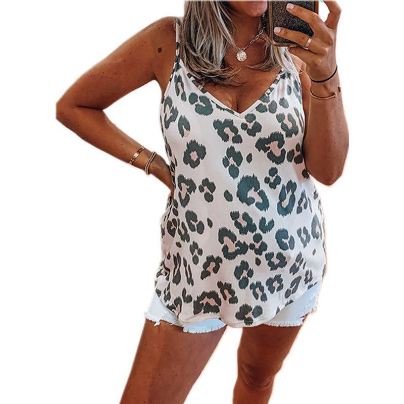 Printed Leopard Camisole Women's Top