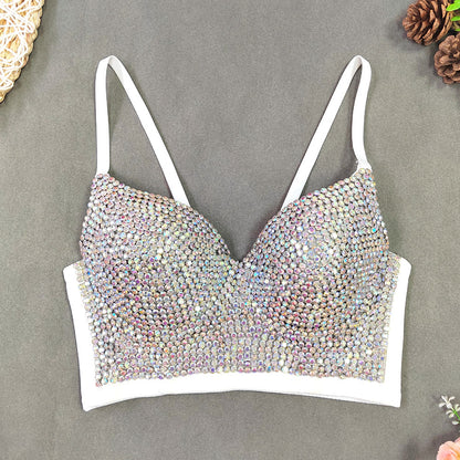 European And American Light Diamond Bra-style V-neck Sexy Vest