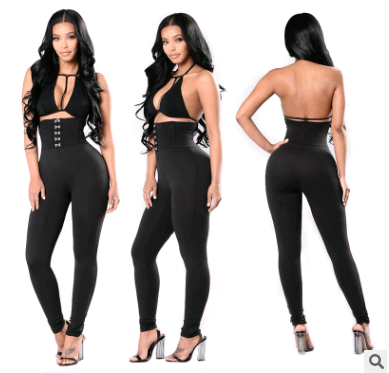 New fashion women's sexy black high waist corset