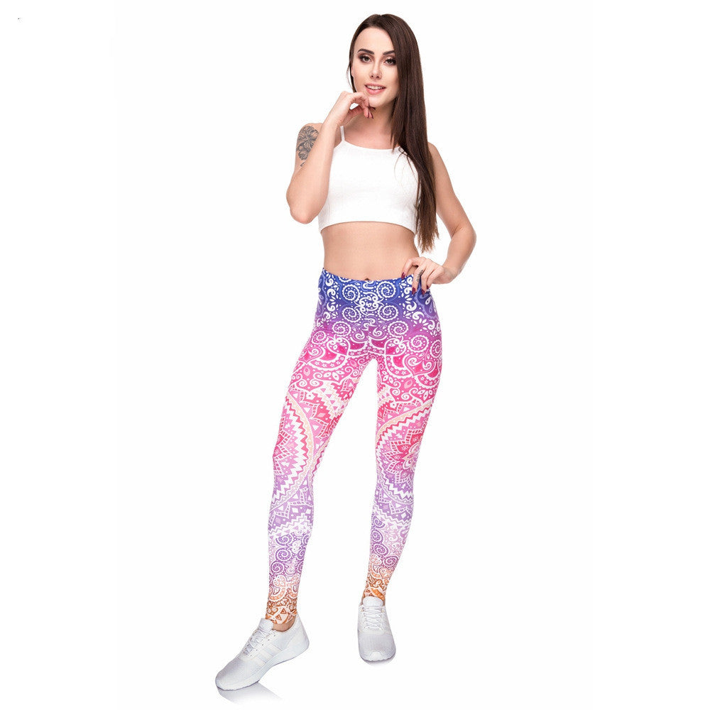 Mandala flower print leggings