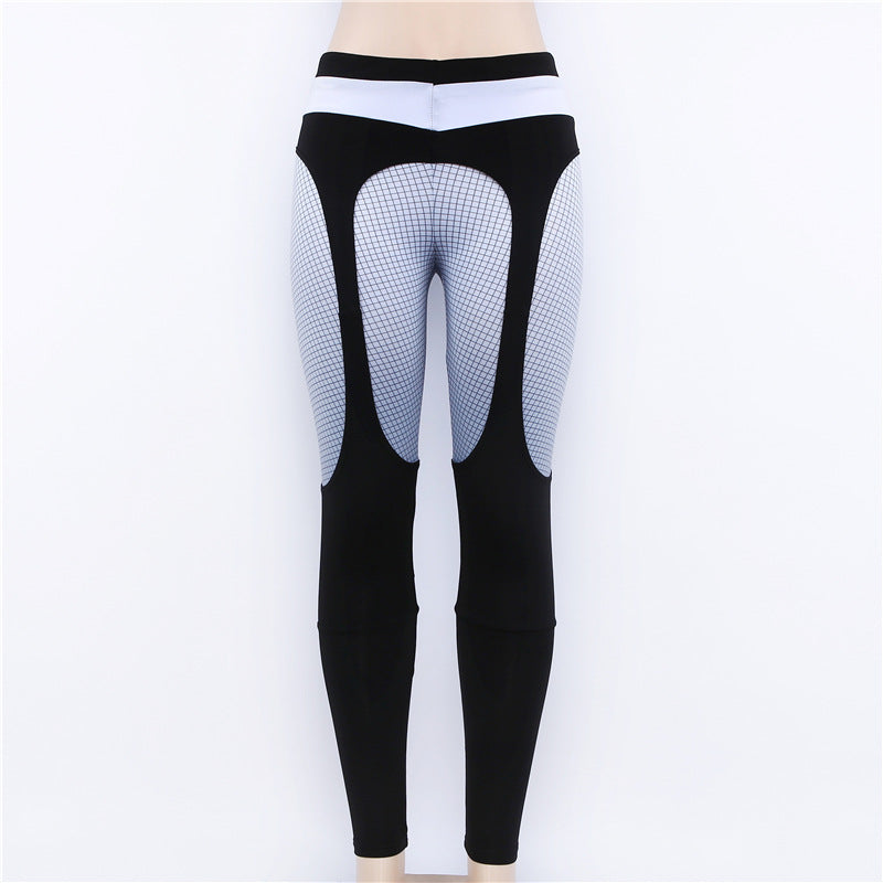 Hot new women's fashion stitching yoga sports leggings