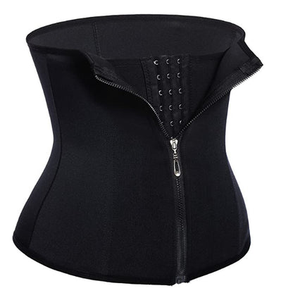 Zipper three-breasted belt neoprene corset