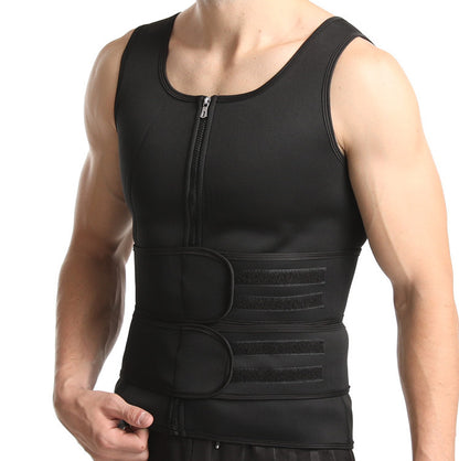 Hot Pull Chain Man Sports Vest Neoprene Corsets Speed Sweat