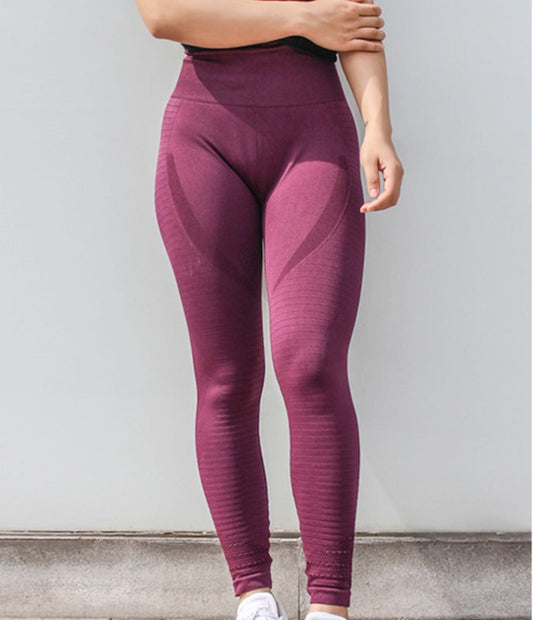 New yoga pants women tight elastic high waist running peach