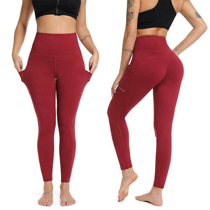 Side Mobile Phone Pocket High Waist Sports Fitness Yoga Leggings