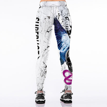 Printed Tiger Personality Fashion High Waist Slim Slimming 9 Points Leggings