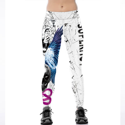 Printed Tiger Personality Fashion High Waist Slim Slimming 9 Points Leggings