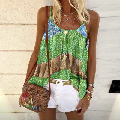 Women's Loose Print Camisole Vest Top