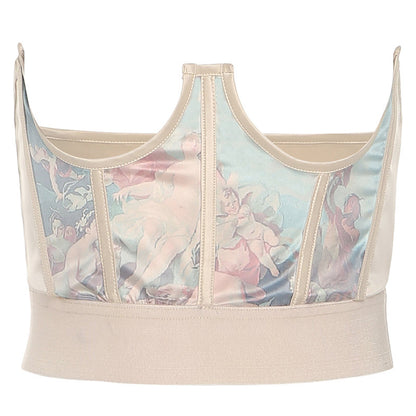 Shestyle Bone Wrap Corset Women Sexy Painting Galaxy