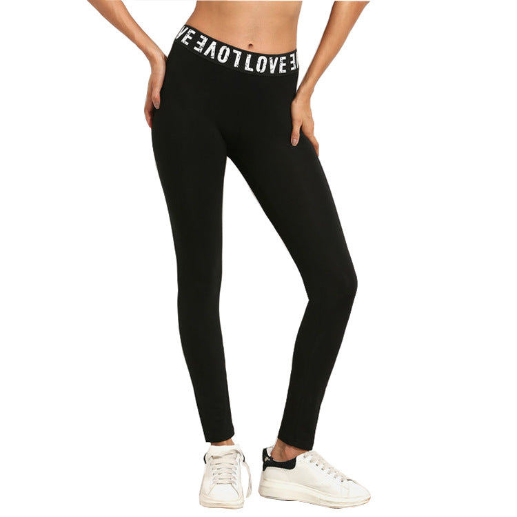 Love Printed Tight-Fitting High-Stretch Quick-Drying Fitness Peach Hip Leggings