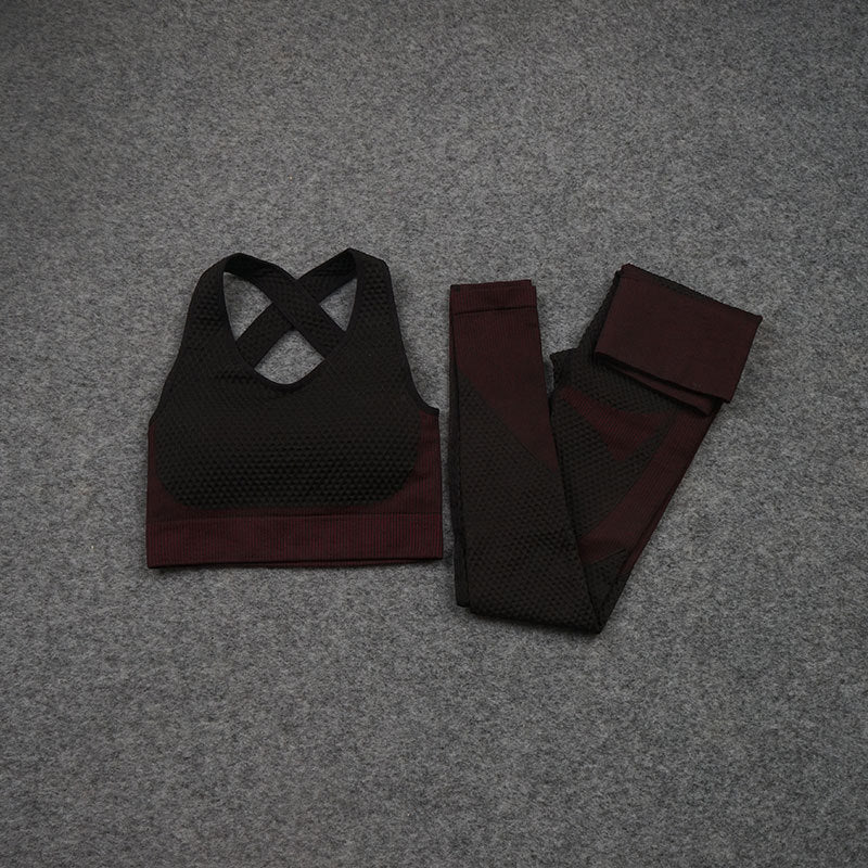 New Solid Color Vest Stretch Seamless Leggings Two-Piece Suit