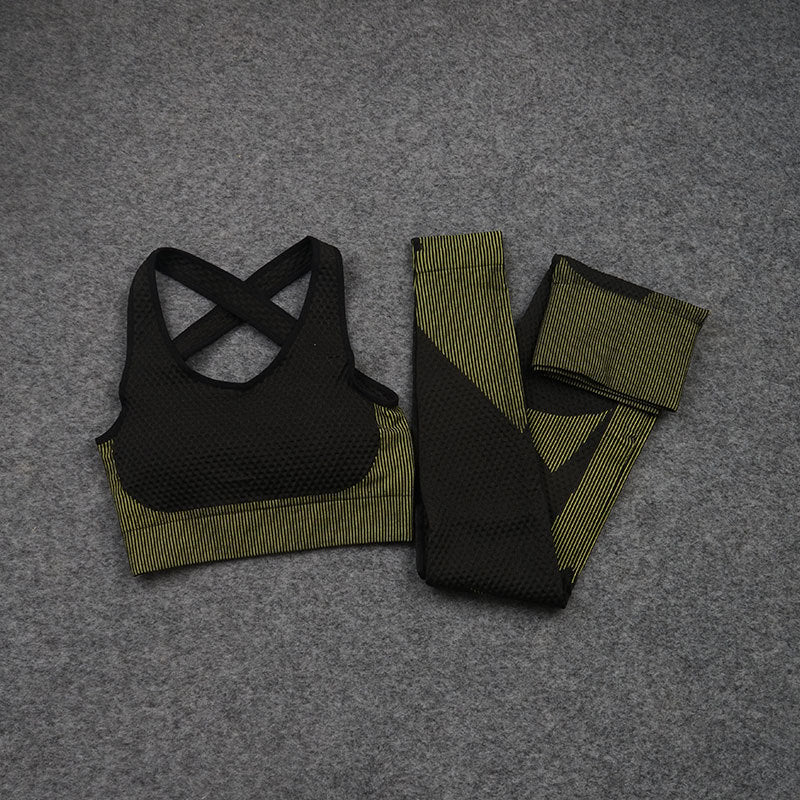 New Solid Color Vest Stretch Seamless Leggings Two-Piece Suit