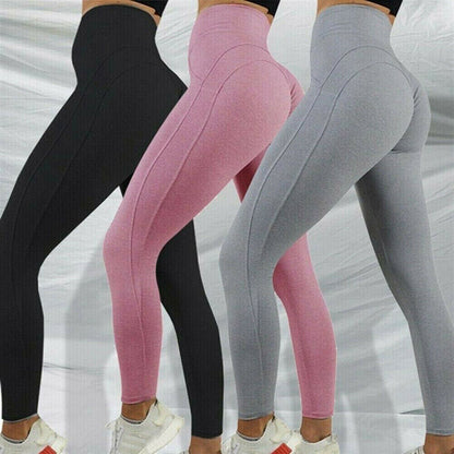 Women'S Fitness Pants Solid Color Yoga Exercise Fitness Leggings Sweatpants