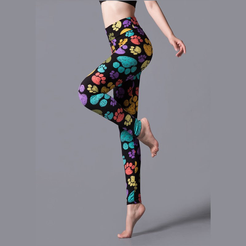 Spring And Autumn Big Stretch High Waist Leopard Print Outer Wear Leggings